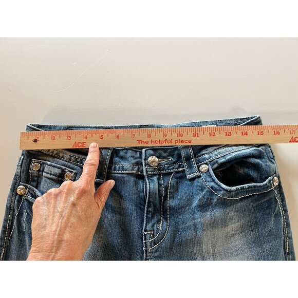 Vintage Y2K Miss Me JP5409B bootcut lowrise rhinestone embellished jeans 30 - Picture 8 of 13